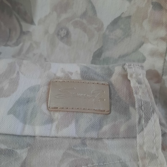 Seven7 Womens White With Muted Floral Print Mid Rise Skinny Jeans Size 8 - Picture 8 of 10